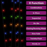 VidaXL Lichtsnoeren 2 st 2x200 led&apos;s solar binnen/buiten meerkleurig - thumbnail