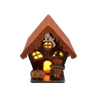 Griezelig Trick or Treat Pompoen Huis Halloween LED Decoratie - thumbnail