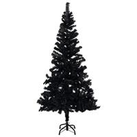Kunstkerstboom met standaard 240 cm PVC zwart - thumbnail