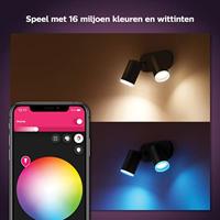 Philips Dubbele spotHue Fugato - White and color zwart - 915005761401 - thumbnail