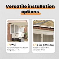 VidaXL Inklapbaar zonnescherm groen en geel 350 x 250 cm - thumbnail