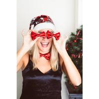 Strikje Metallic Rood - thumbnail