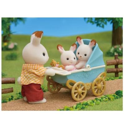 Sylvanian Families - 5432 - Chocoladekonijn tweeling en dubbele kinderwagen - Meubels - thumbnail