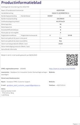 Eagle F1 Asymmetric 6 XL VW EDT
