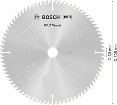Bosch Accessoires Cirkelzaagblad Optiline Wood 305 x 30 x 3,2 mm, 80 1st - 2608641769
