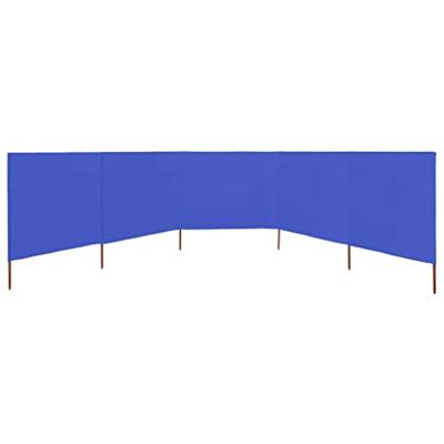 VidaXL Windscherm 5-panelen 600x80 cm stof azuurblauw - thumbnail