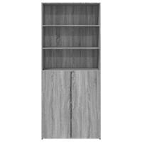 Hoge kast 80x42,5x185 cm bewerkt hout grijs sonoma eikenkleurig - thumbnail