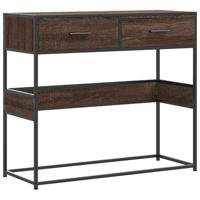 Wandtafel 90x35x80 cm bewerkt hout bruin eikenkleur - thumbnail