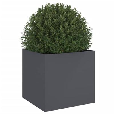 Plantenbak 49x47x46 cm koudgewalst staal antracietkleurig