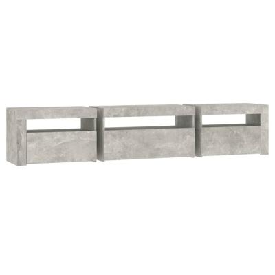 Tv-meubel met LED-verlichting 195x35x40 cm betongrijs