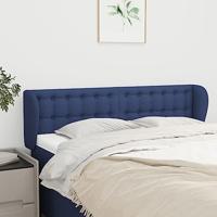 Hoofdbord met randen 147x23x78/88 cm stof blauw - thumbnail