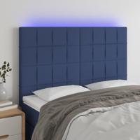 Hoofdbord LED 144x5x118/128 cm stof blauw - thumbnail