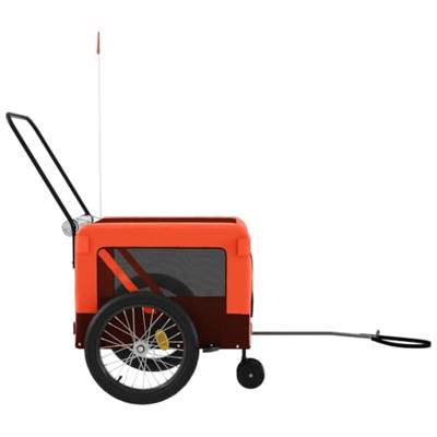 VidaXL Hondenfietstrailer oxford stof en ijzer oranje en zwart VidaXL Hondenfietstrailer oxford stof en ijzer oranje en zwart
