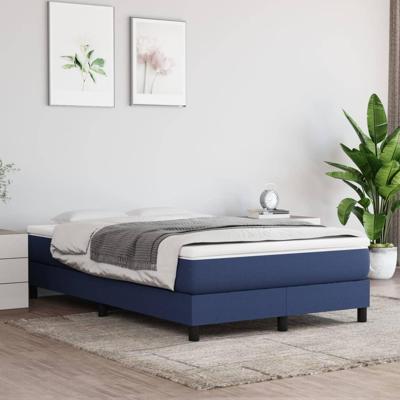 Boxspring met matras stof blauw 120x200 cm
