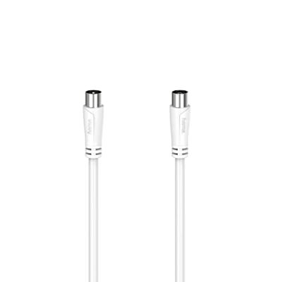 Hama Antennekabel, coax-stekker - coax-koppeling, 10,0 m, 90 dB TV accessoire Wit
