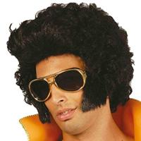 Pruik Elvis Boogie Zwart - thumbnail