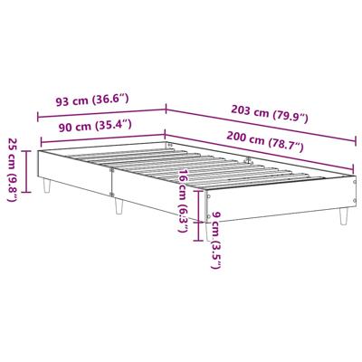 Bedframe zonder matras 160x200 cm spaanplaat wit