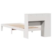 Bed met boekenkast zonder matras grenenhout wit 90x190 cm - thumbnail