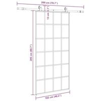Schuifdeur met beslagset 102x205 cm ESG glas zwart - thumbnail