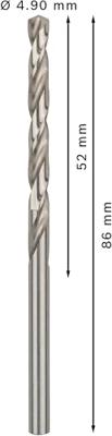 Bosch Accessories 2608585490 HSS Metaal-spiraalboor 4.9 mm Gezamenlijke lengte 86 mm Geslepen DIN 338 Cilinderschacht 10 stuk(s) Bosch Accessories 2608585490 HSS Metaal-spiraalboor 4.9 mm Gezamenlijke lengte 86 mm Geslepen DIN 338 Cilinderschacht 10 stuk(s)