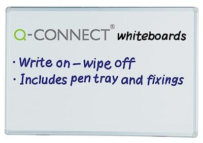 Q-CONNECT whiteboard, met aluminium frame, melamine, 1zijde wit, 1 zijde geruit, 90 x 60 cm