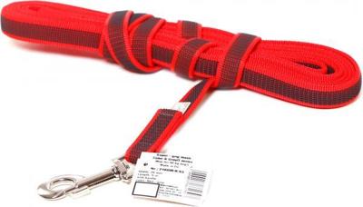 Lange lijn hond - Antislip - 20mm x 5m - Met handvat - Rood