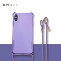 Kleurrijke Candy schokbestendig huisdier terug cover + TPU frame telefoon beschermende case met Lanyard nek riem touw (verstelbare lengte: 113CM) voor - thumbnail