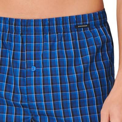 Schiesser Boxers met ruit blauw 2-pack