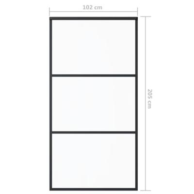 Schuifdeur 102x205 cm ESG-glas en aluminium zwart