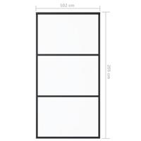 Schuifdeur 102x205 cm ESG-glas en aluminium zwart - thumbnail