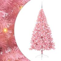 VidaXL Kunstmatig voorverlicht kerstboom met 300 led roze 180 cm pvc - thumbnail