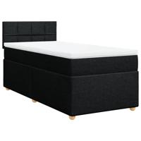 Boxspring met matras stof zwart 140x200 cm - thumbnail
