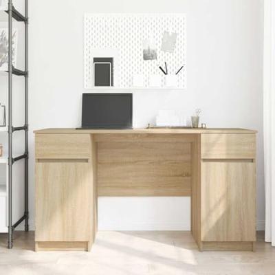 Bureau met lade Sonoma eiken 140 x 49 x 76 cm Bewerkt hout