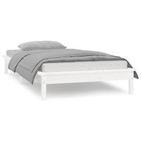 Bedframe LED massief hout wit 75x190 cm 2FT6 - thumbnail
