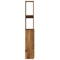 Badkamerkast 25x25x170 cm bewerkt hout oud houtkleurig - thumbnail