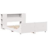 Bedframe zonder matras massief grenenhout wit 160x200 cm - thumbnail