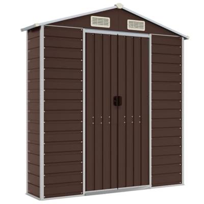 Tuinschuur 191x725x198 cm gegalvaniseerd staal bruin