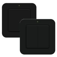Draadloze Wandschakelaar KAKU - Enkel/Dubbel - AWST-9000 - Zwart - thumbnail