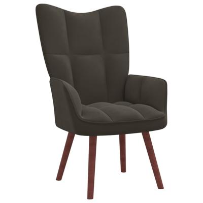 Relaxstoel fluweel donkergrijs