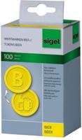 Sigel SI-WM004 Waardemunten Kunststof 100 Stuks 25mm Bier Geel - thumbnail