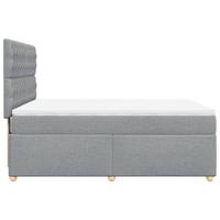 Boxspring met matras stof lichtgrijs 160x200 cm - thumbnail