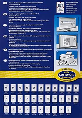 Europe 100 ELA010 Universele etiketten 70 x 36 mm Papier Wit 2400 stuk(s) Permanent hechtend Inkjet, Laser (zwart/wit), Laser (kleur), Kopiëren (zwart/wit),