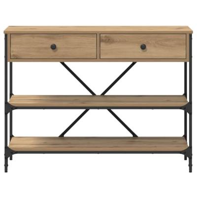 Wandtafel met lade artisanaal eikenkleurig Bewerkt hout