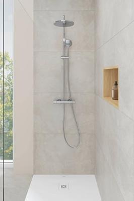 Duravit Shower Systems Douchesysteem - thermostatisch - HOH=15cm - hoofddouche Ø25.2cm - handdouche rond - waterbesparend - lans chroom th4282008010 - thumbnail