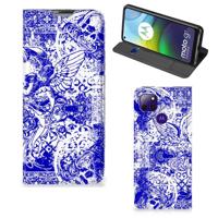 Mobiel BookCase Motorola Moto G9 Power Angel Skull Blauw - thumbnail