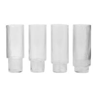 Ferm Living Ripple Longdrinkglazen, set van 4 stuks - Transparant - thumbnail