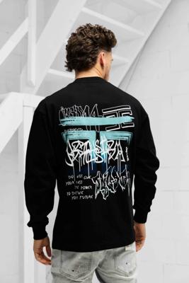 Jorcustom Graffiti Longsleeve T-Shirt Heren Zwart - Maat XL - Kleur: Zwart | Soccerfanshop