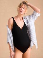 Zwempak zwangerschap en borstvoeding 1-delig in gewafeled stof ENVIE DE FRAISE zwart - thumbnail