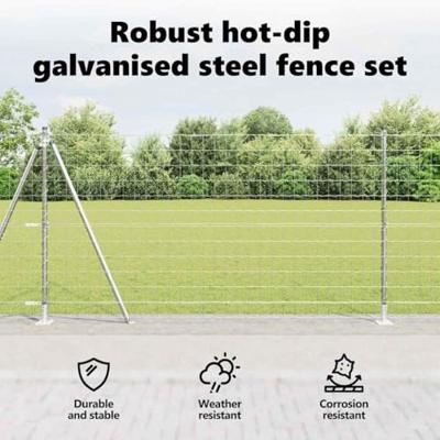 VidaXL Hek met paal zilver 1,6 x 10 m staal