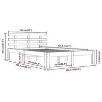 Bedframe massief hout wit 160x200 cm - thumbnail